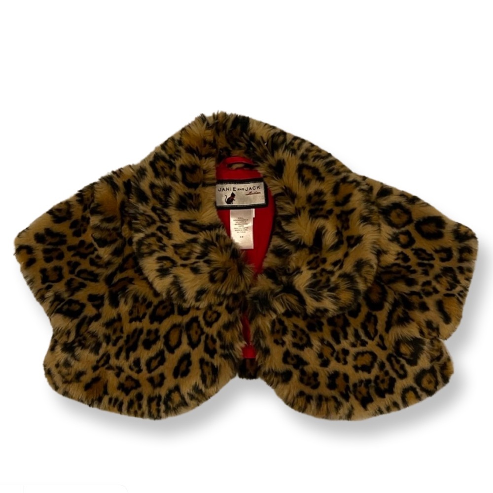 Janie and Jack Faux Fur Cheetah Shrug Jacket size 4-5